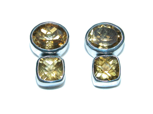32374 Faceted Citrine Sterling Silver Earring