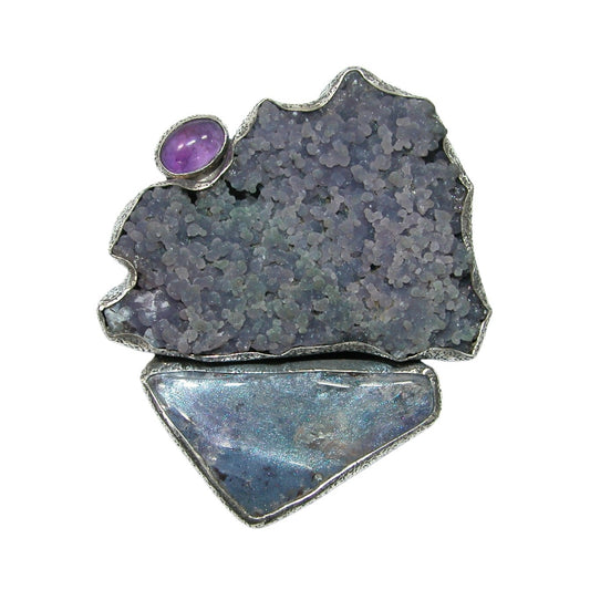 Purple Grape Purple Opal Sterling Silver Pin and Pendant