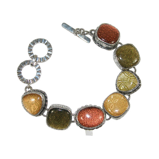Textured Glass Sterling Silver Bracelet