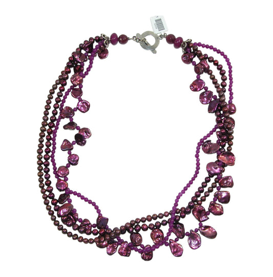 32556 Purple Freshwater Pearl Four Strand Necklace