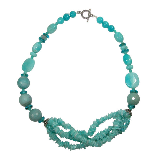 Turquoise Beaded Sterling Silver Necklace