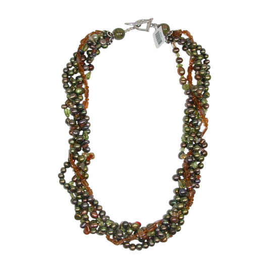 Five Strand Fresh Water Pearl Sterling Silver Necklace