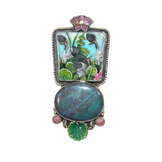 32648 Boulder Opal Sterling Silver Pin and Pedant