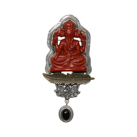 32736 Carved Zen Lotus Sterling Silver Pin and Pendant