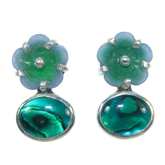 32823 Mother of Pearl Abalone Sterling Silver Earrings