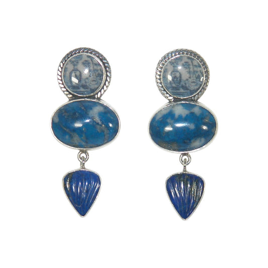 32894 Sodalite, Blue Lapis Sterling Silver Earrings