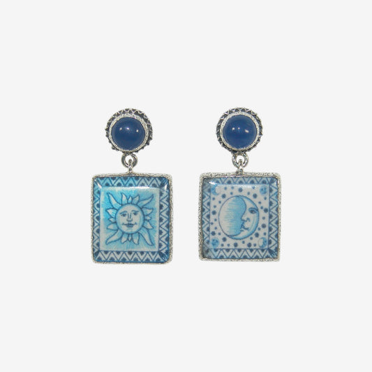 32910 Hand Made Tile Sterling Silver Earrings