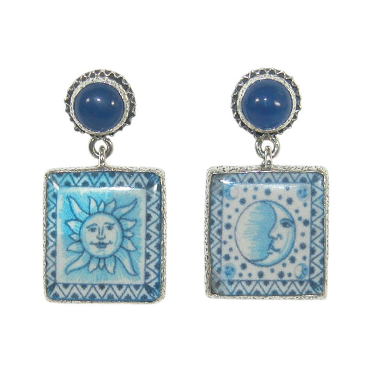 32910 Hand Made Tile Sterling Silver Earrings
