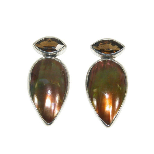 33024 Freshwater Pearl Topaz Sterling Silver Earrings