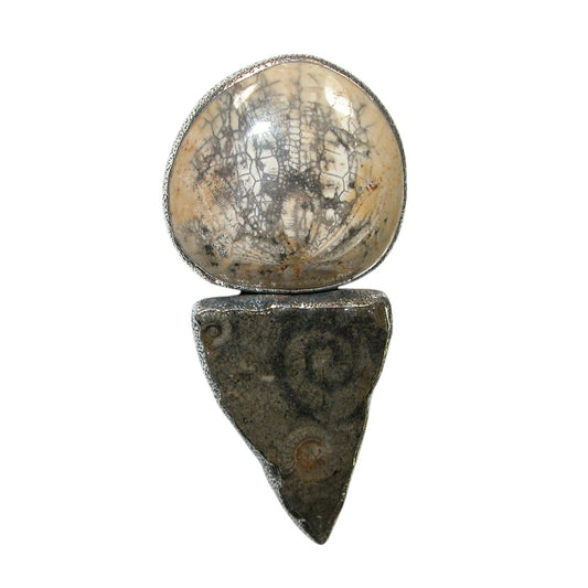 Two Stone Sterling Silver Pin and Pendant