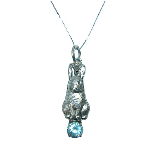 33090 Bunny Blue Topaz Sterling Silver Necklace