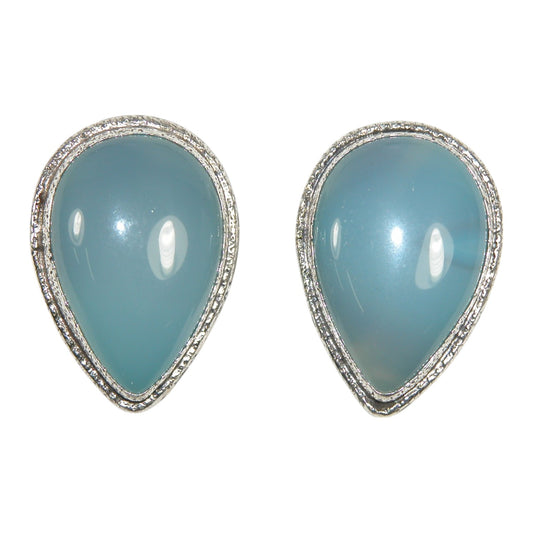 Blue Chalcedony Sterling Silver Earrings