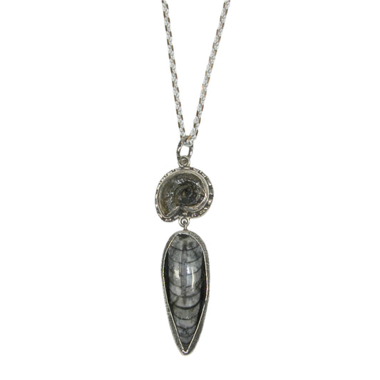 Ammonite Sterling Silver Chain Necklace
