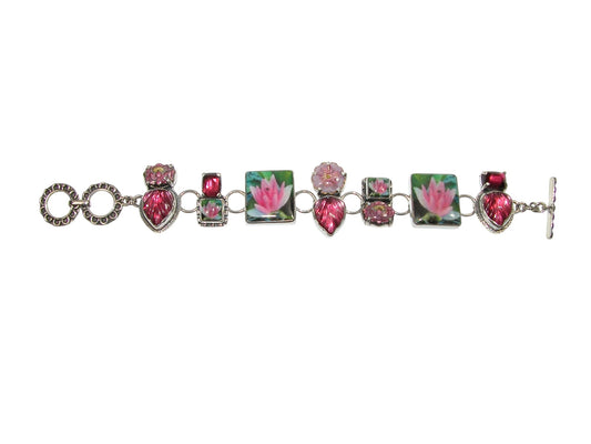 Lotus Tile Sterling Silver Bracelet