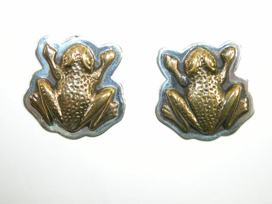 3317 Brass, Sterling Silver Earrings