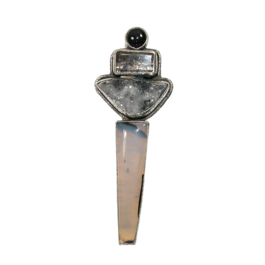 Drusy Opal Sterling Silver Pin and Pendant