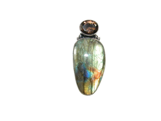 33214 Labradorite Sterling Silver Pin Pendant