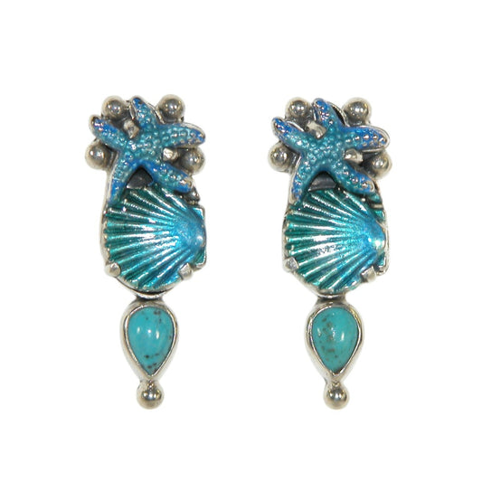 33227B Hand Enameled Sealife Earrings