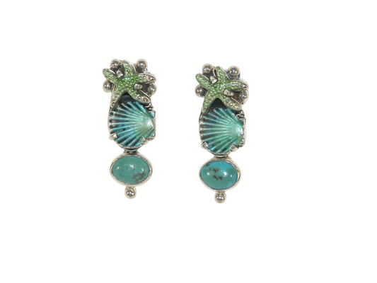33227 Hand Enameled Sealife Earrings