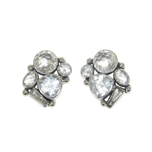 Crystal Cluster Sterling Silver Earrings