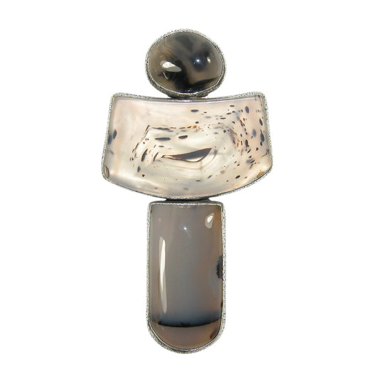 33299 Agate Sterling Silver Pin and Pendant