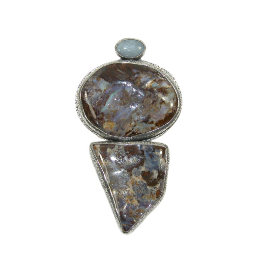 33313 Boulder Opal Sterling Silver Pin Pendant