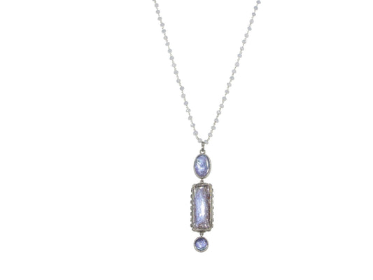 Boulder Opal with Chalcedony Beaded Sterling Silver Necklace