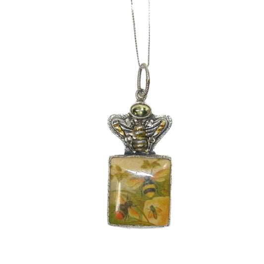 33345 Bee Tile Sterling Silver Necklace