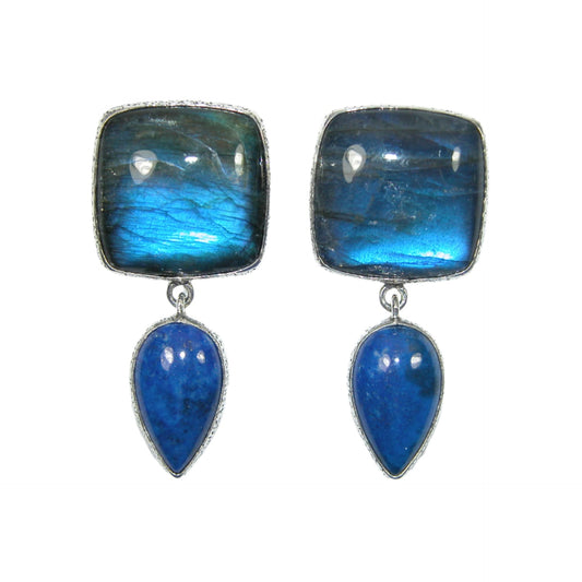 33362 Blue Lapis Labradorite Sterling Silver Earrings