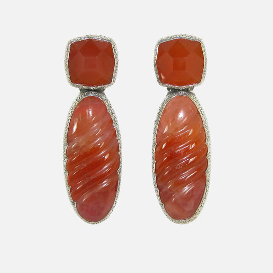 33386D Carnelian Agate Sterling Silver Earrings