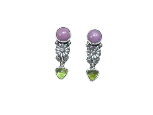 33396 Phosphosiderite, Peridot Sterling Silver Earrings