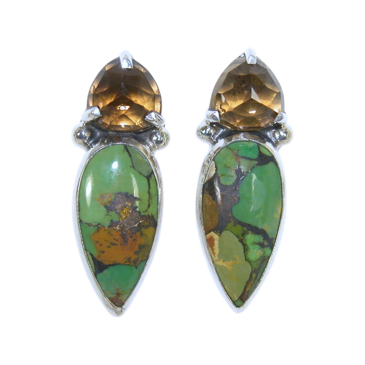 33401 Turquoise and Topaz Sterling Silver Earrings