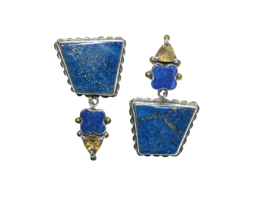 33406 Lapis Sterling Silver Dangle Earrings