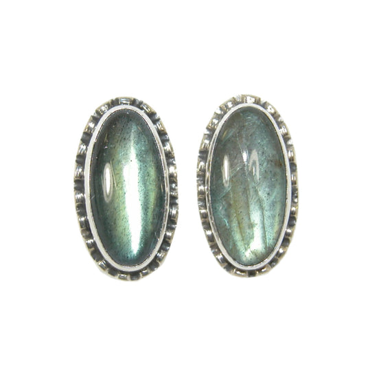 33408 Oval Labradorite Sterling Silver Earrings