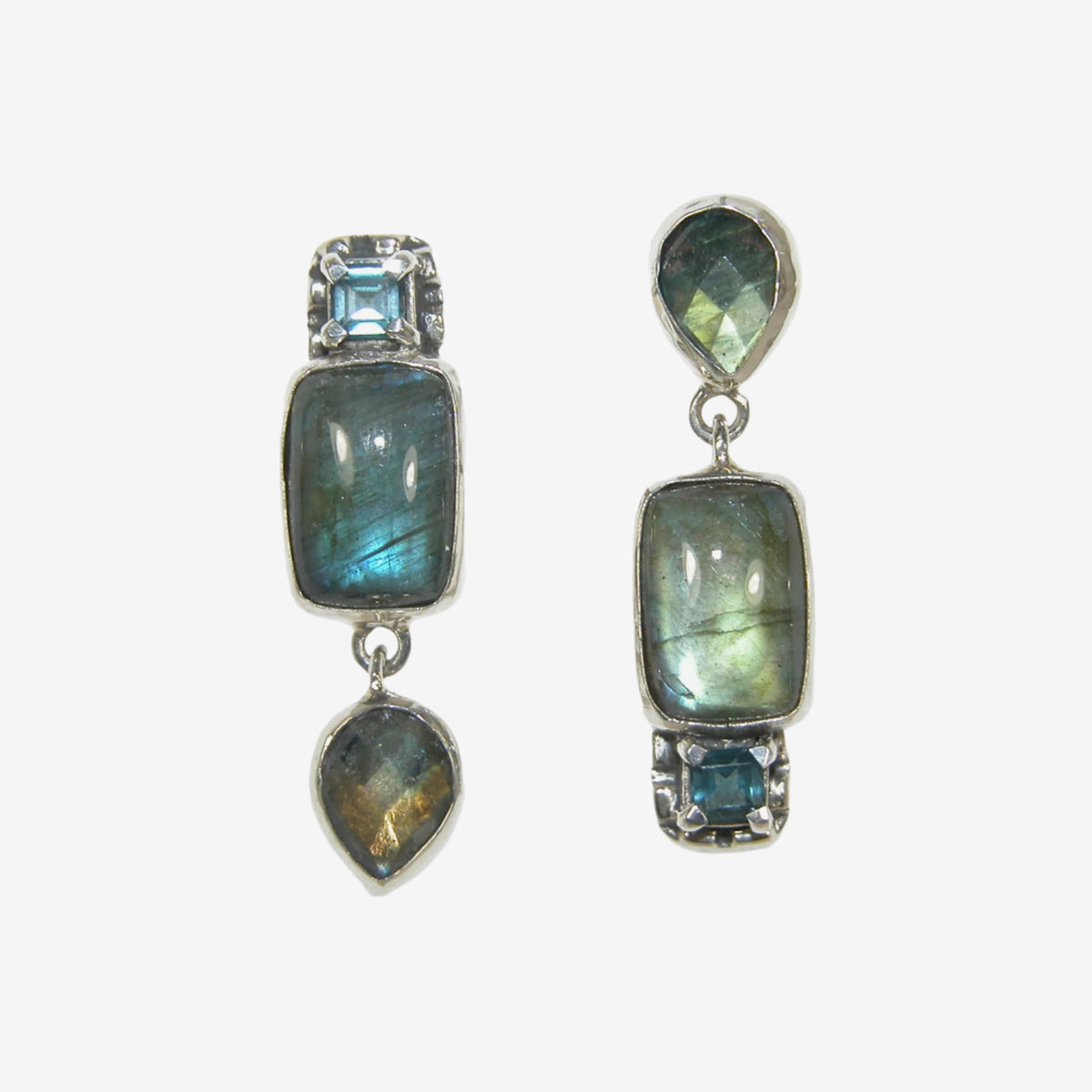 33409 Labradorite Blue Topaz Sterling Silver Earrings
