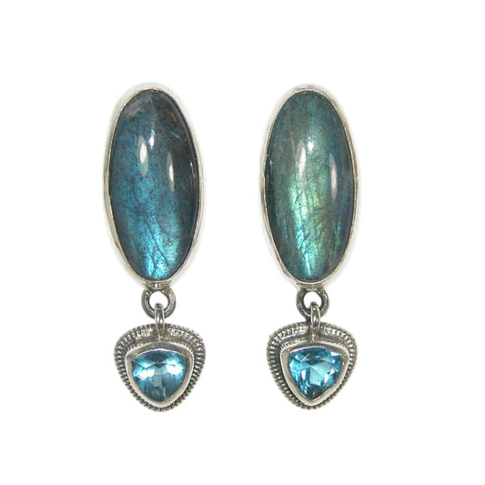 33434 Labradorite Dangle Sterling Silver Pin and Pendant
