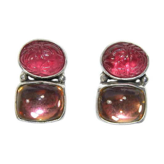 33442 Pink Celestial Quartz Sterling Silver Earrings