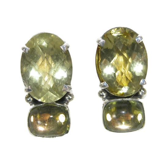 33458 Lemon Citrine Quartz Sterling Silver Earrings