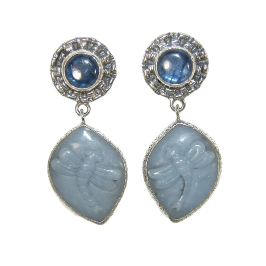 Blue Dragonfly Sterling Silver Earrings