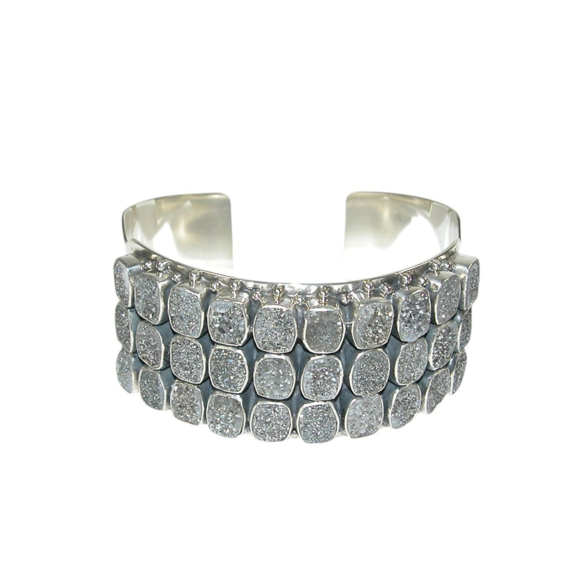 33489 Drusy Sterling Silver Bracelet Cuff