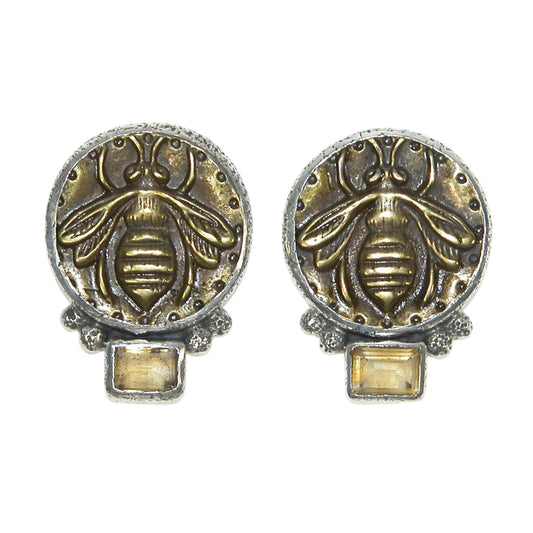 33552 Bee Citrine Sterling Silver Earrings