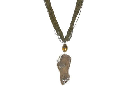 33601 Collector's Drusy with Whisky Topaz on Chains Necklace