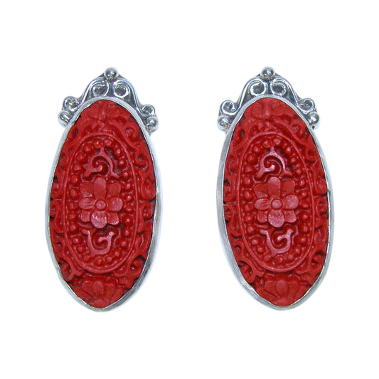 33901 Carved Zen Sterling Silver Earrings