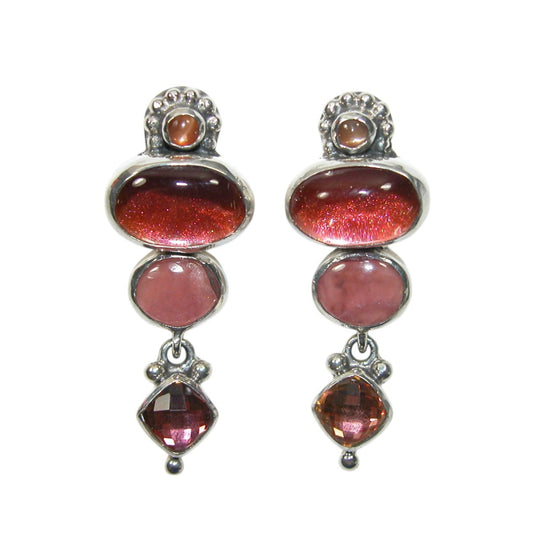 33932 Pink Quartz Sterling Silver Earrings