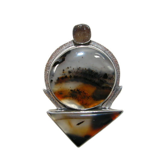 33968 Drusy Agate Sterling Silver Pin and Pendant