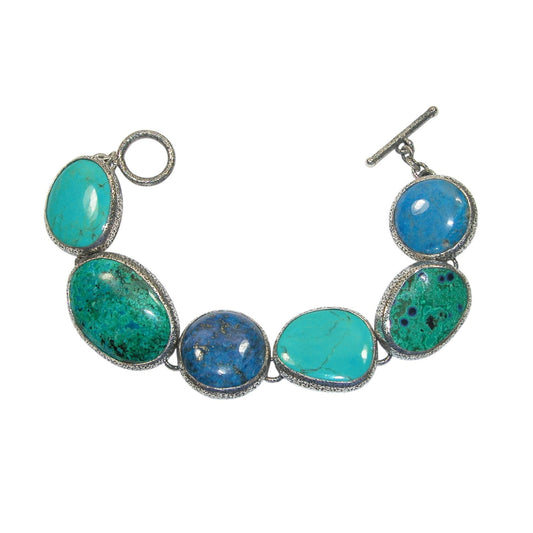 Turquoise, Lapis Sterling Silver Bracelet