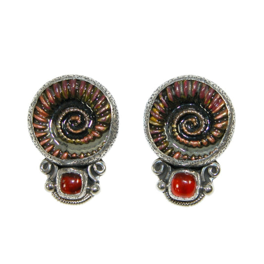 34141E Hand Enamel Sterling Silver Earrings