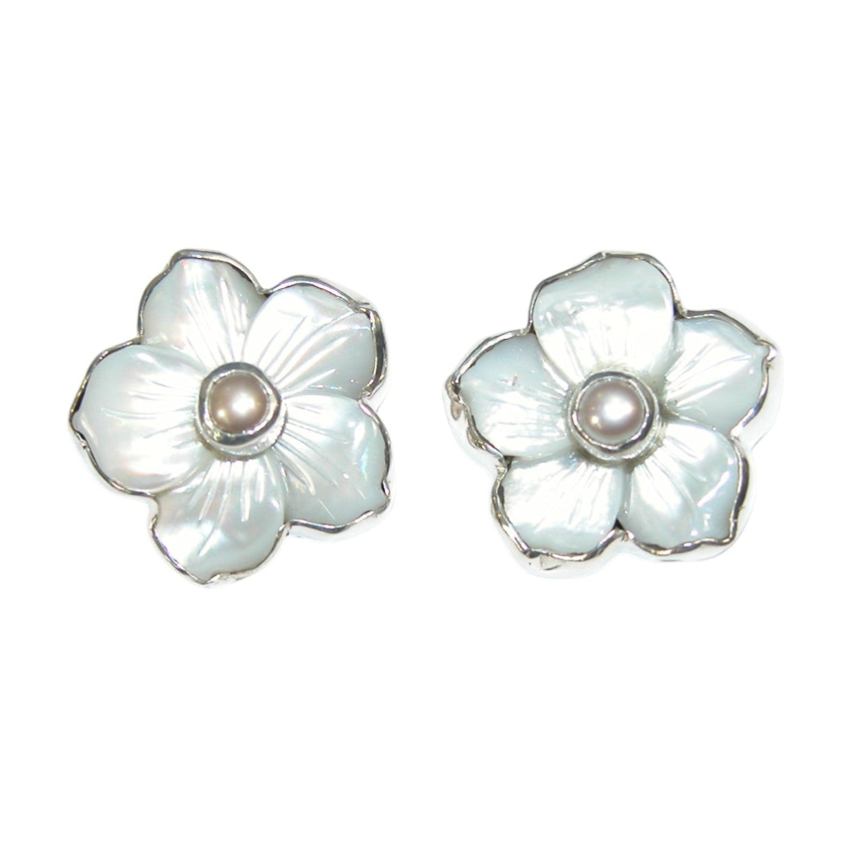 34142B Mother of Pearl Sterling Silver Earrings