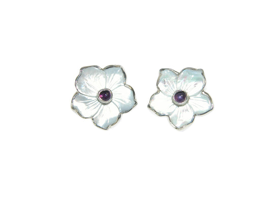 34142C Mother of Pearl Sterling Silver Earrings