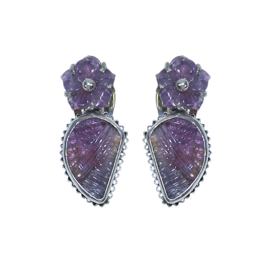 34145A Amethyst Sterling Silver Earrings